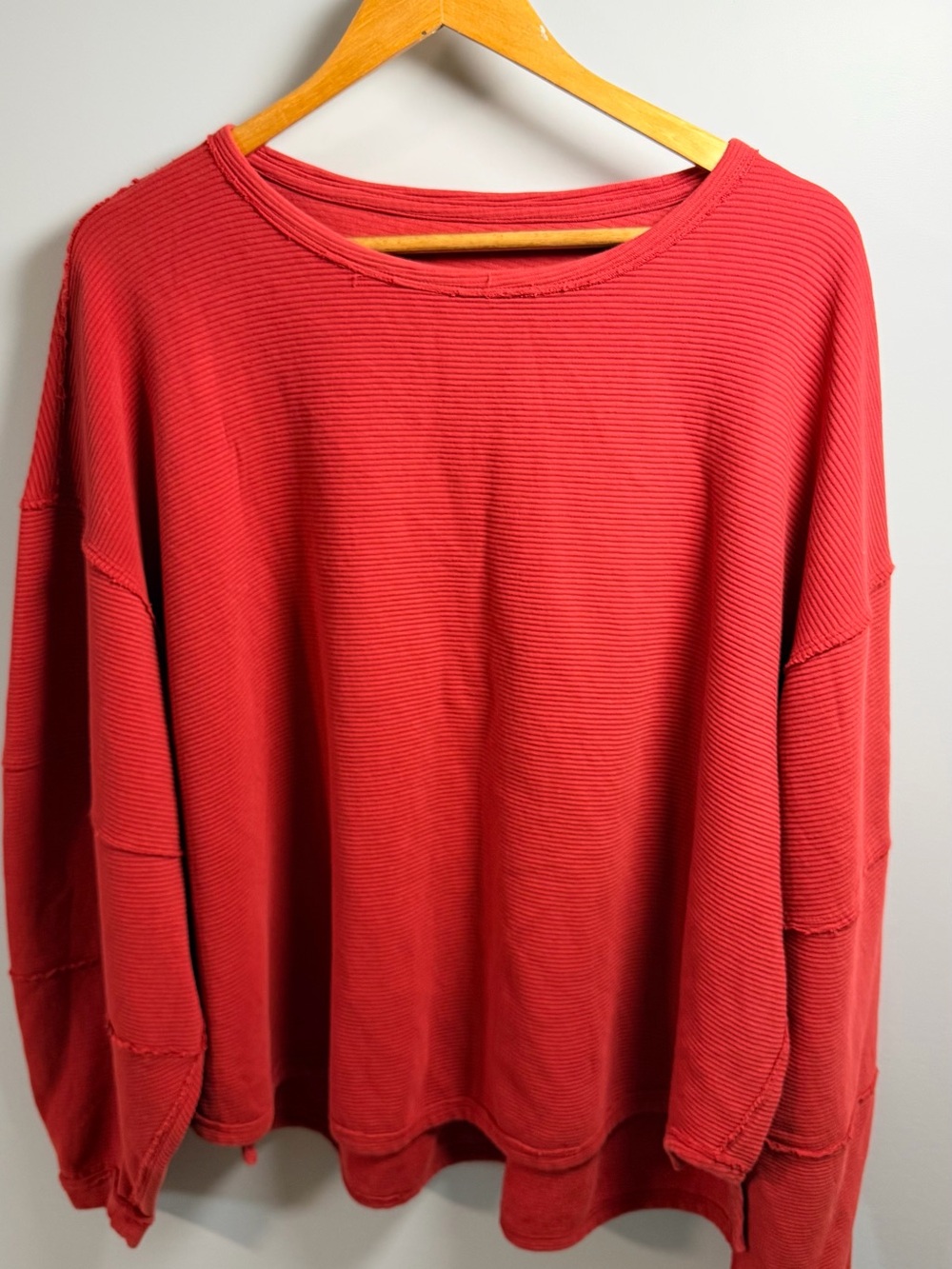We The Free Ribbed Total Eclipse Tee in Red
